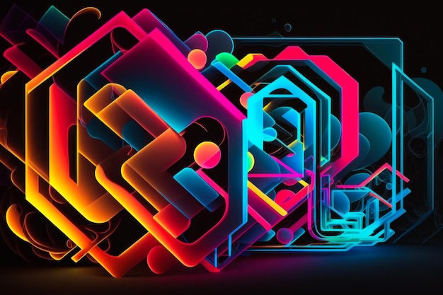 Photo colorful abstract background with geometric shapes generative ai
