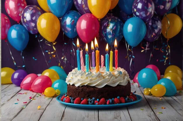 Фото Красочное празднование дня рождения в воздушных шарах