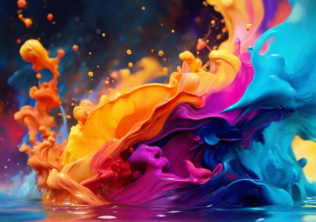 Foto splash art colorato sfondo astratto