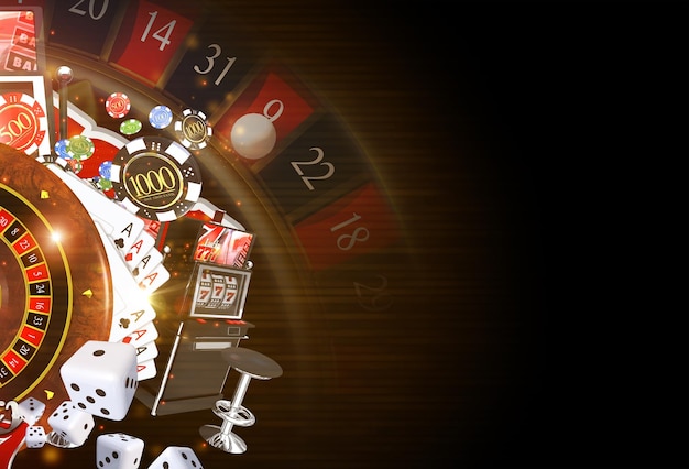 Photo copy space casino background 3d rendered illustration dark casino gambling theme