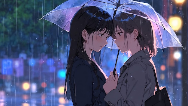 a couple in love under an umbrella