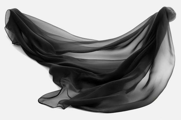 Крупный план черной шерстяной ткани на белой поверхности, генерирующей ай