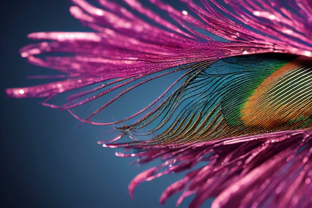 Крупный план перьев экзотической природы фона и текстуры