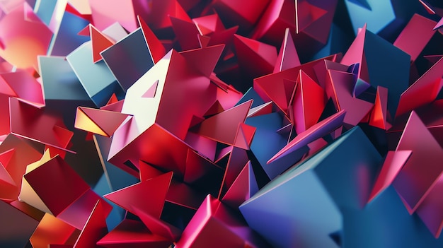 Photo a closeup of geometric shapes in red blue and white