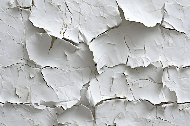 Photo cracked white paint on a wall abstract background and texture for design