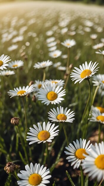 Photo daisies in the field