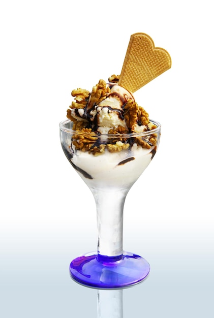 Вкусное мороженое с шоколадом Концепция здорового летнего питания