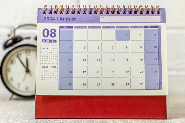 Desk calendar for August 2024 Calendar for planning and managing every date