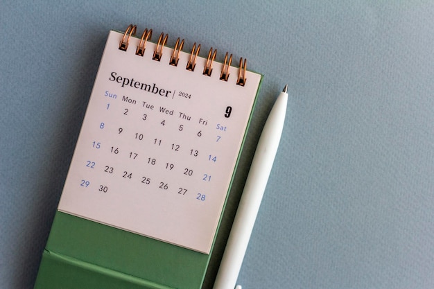 Desk calendar for September 2024 Calendar for planning and managing each date