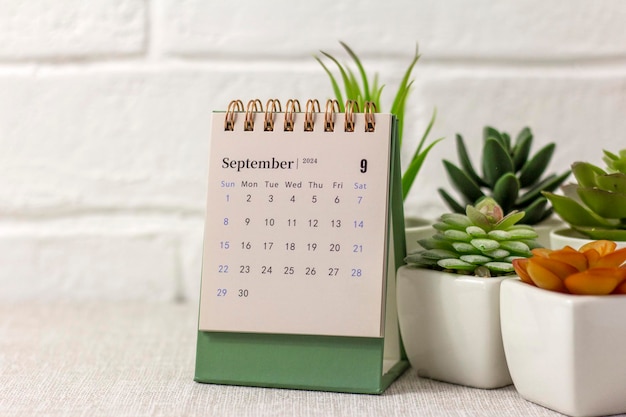 Desk calendar for September 2024 Calendar for planning and managing each date