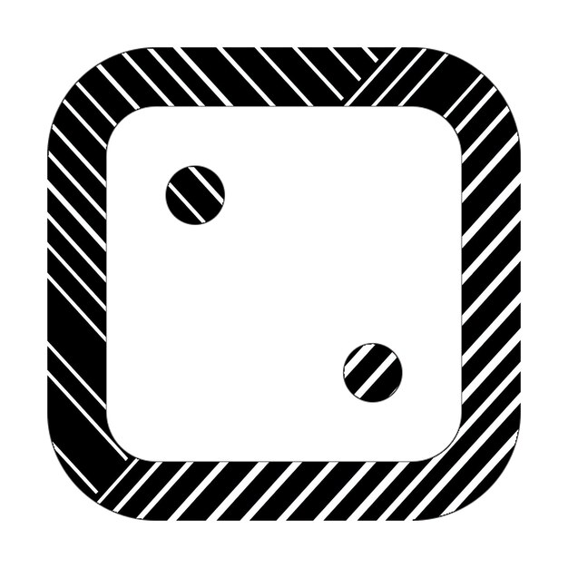 Foto due icone di dadi linee diagonali bianche e nere