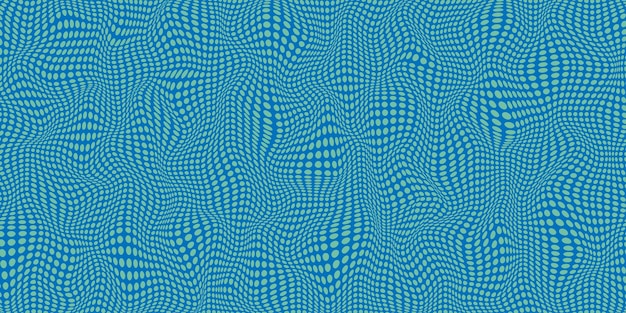 Фото Искаженная поверхность пунктирный изогнутый фон с волнами баннер с оптической иллюзией фон в стиле вектора opart