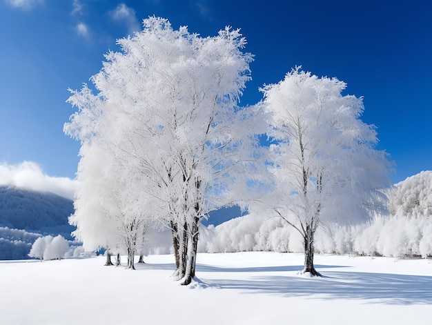 Een blauw winterwonderland in de natuur
