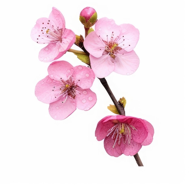 Een roze bloem met het woord kers erop