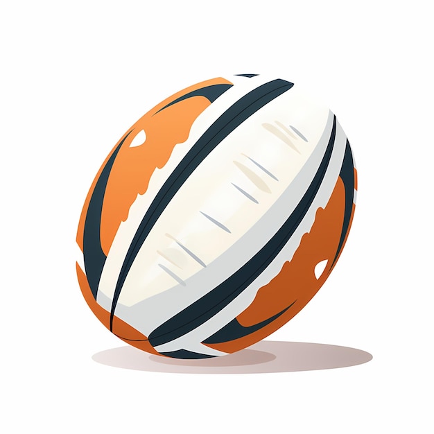 Foto een vereenvoudigde platte kunstbeeld van een rugbybal
