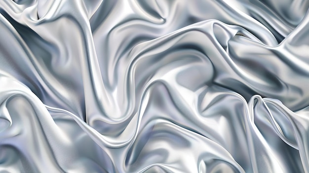 Photo elegant silver silk fabric texture luxury material background