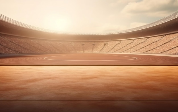 Foto stadio vuoto con uno stadio rosso e la parola olimpico in alto