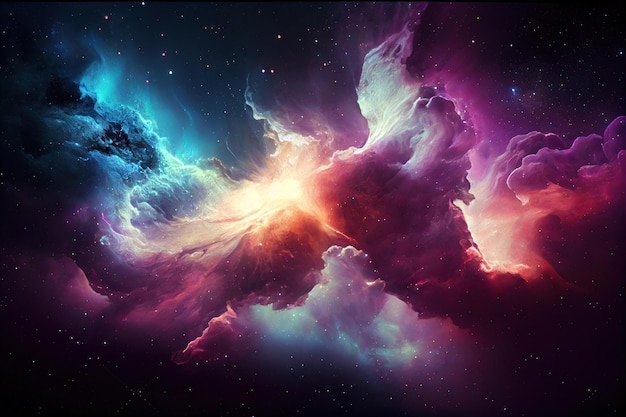 Foto endless nebula galaxy sfondo astratto nello spazio cosmico ia generativa