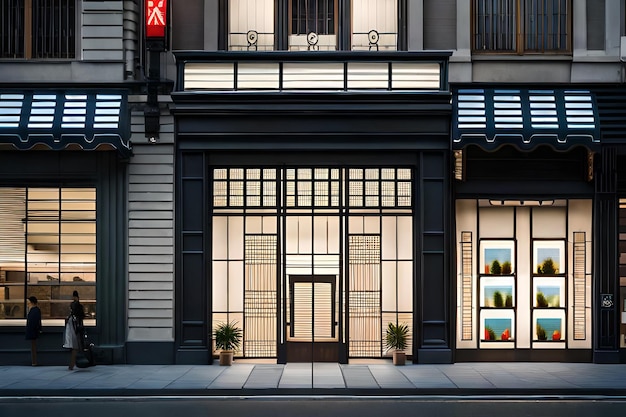 写真 店舗のフロントと窓口 2d 日本の街の背景