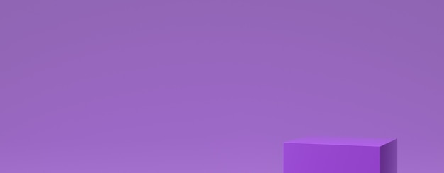 Фиолетовая сцена куба для демонстрации или демонстрации продукта