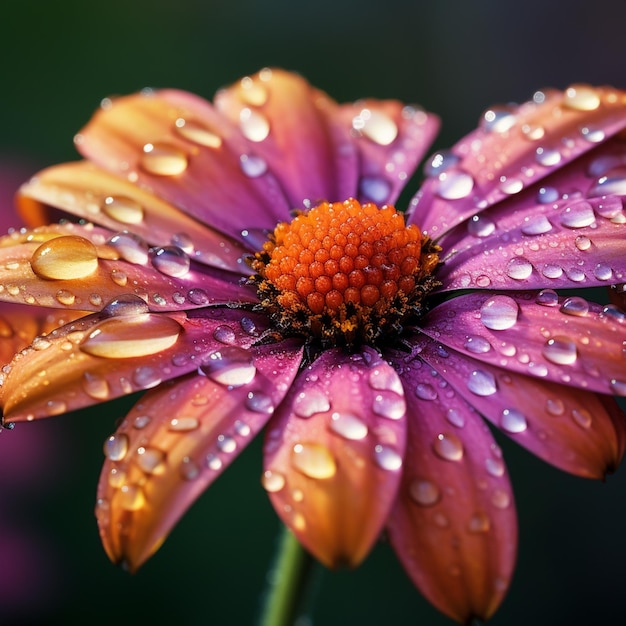 Photo flower with dew drops