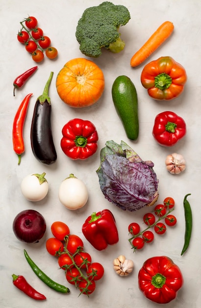 Фото Плоская планировка различных овощей
