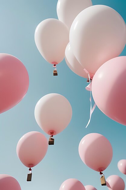 Фото Летающие воздушные шары с подарочными коробками