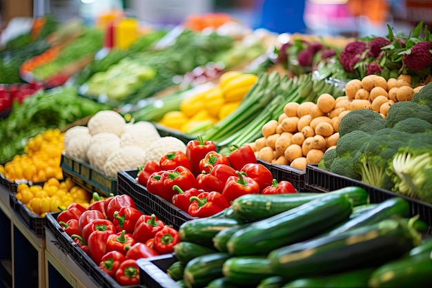 Фрукты и овощи на городском рынке