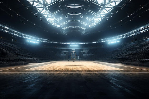 Foto arena sportiva futuristica con tecnologia avanzata ed esperienze immersive