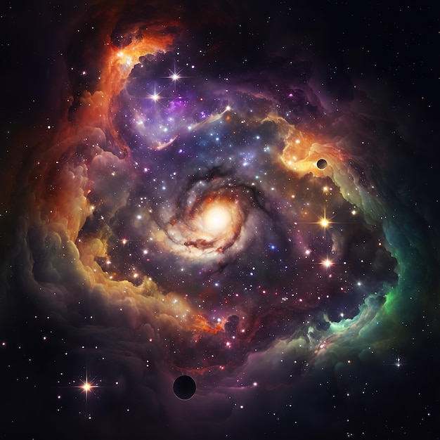 Foto una galassia con una nebulosa e stelle