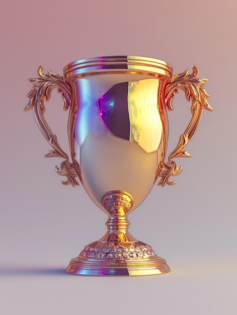 Photo golden trophy winner cup on a light background