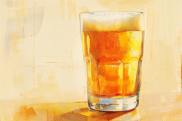 Photo glass of beer on a wooden background photo in old color image style
