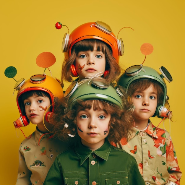 Фото Группа детей в шлемах