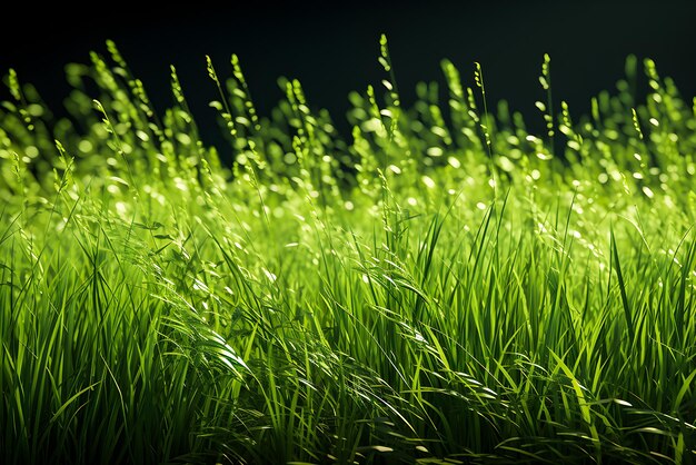 Фото Зеленый весенний травяной фон генеративный ai