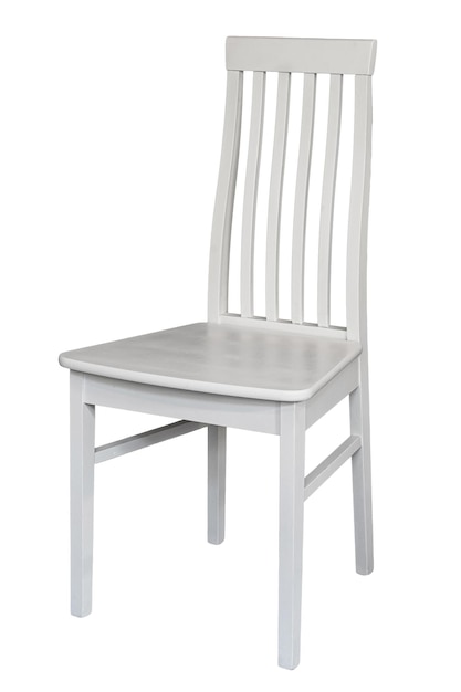 деревянный стул ручной работы из твердого дуба, изолированный на белом фоне