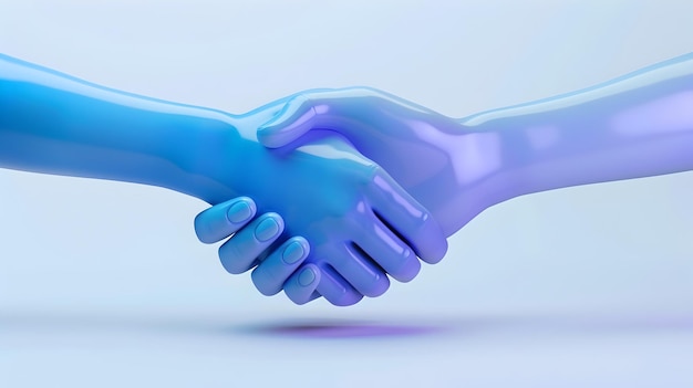 Фото Икона рукопожатия, символизирующая деловое партнерство и на градиентном фоне