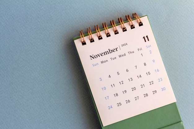 Hello November Desk calendar for planning November 2024