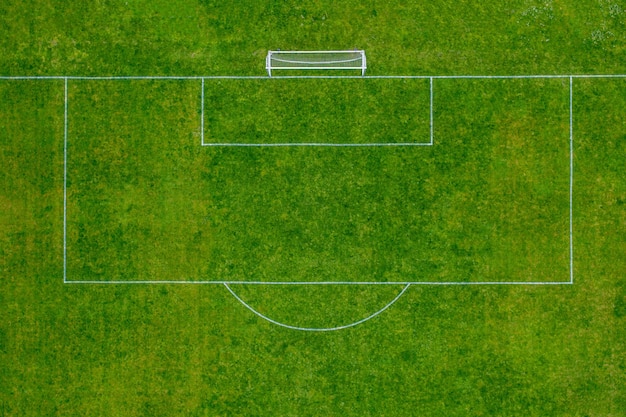 Фото Высокоугольный вид футбольного поля