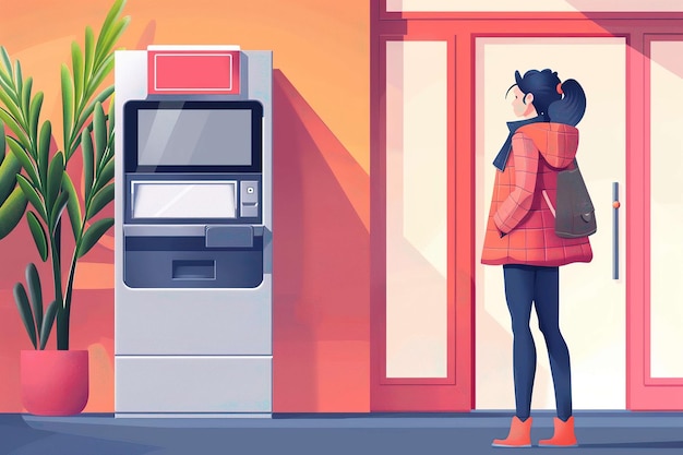 Иллюстрационный стиль банковских банкоматных услуг