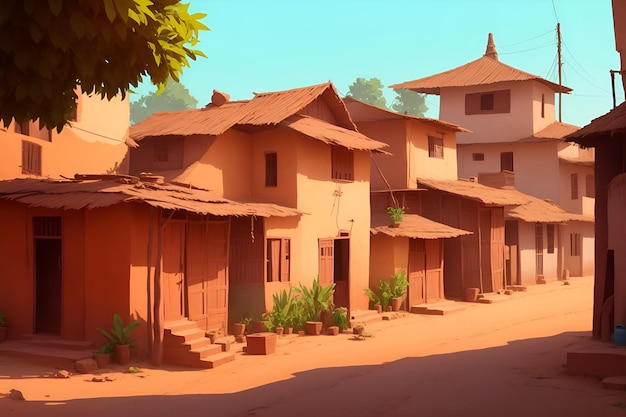 Photo indian_village_street_old_houses