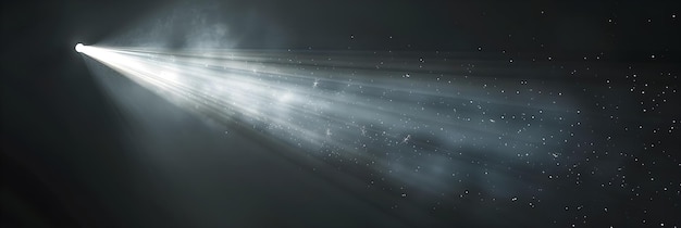 Фото Интенсивный луч света, пронизывающий тьму, освещающий уникальную точку фокуса на черном фоне