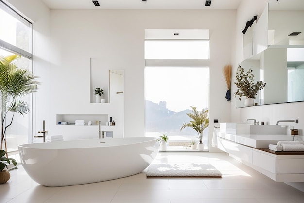 Foto interieur van witte moderne badkamer