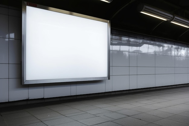 Большой белый экран в здании со светом на нем