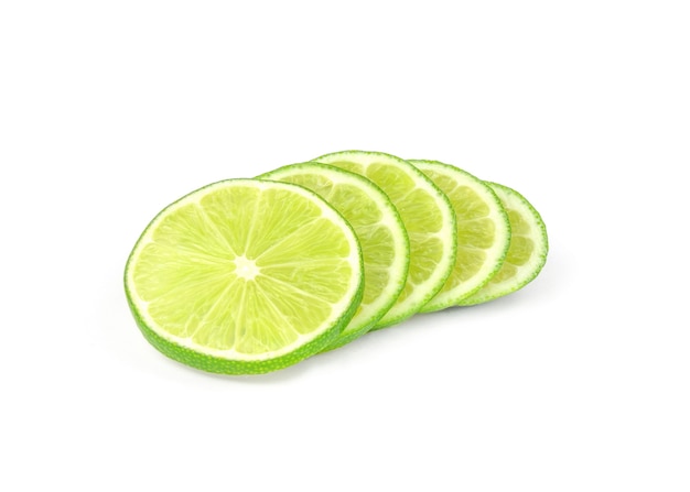 Photo lime slices isolated on white background cutout