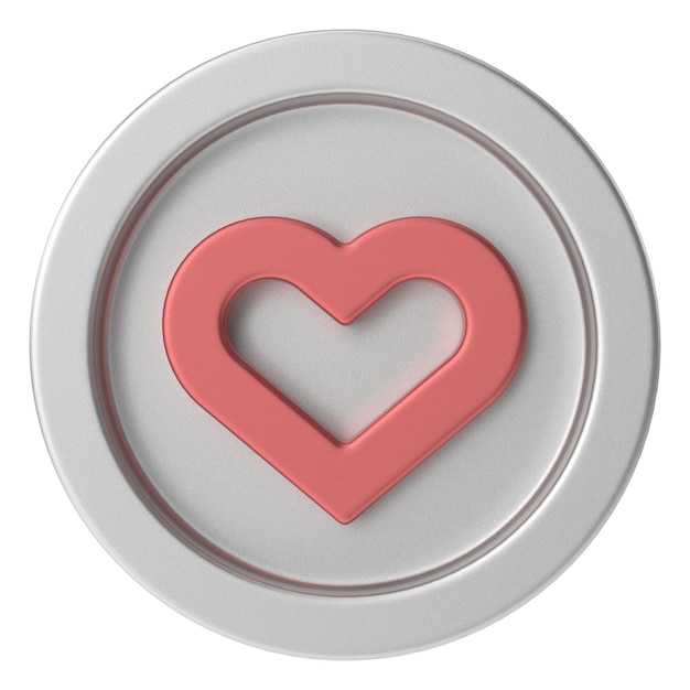 Foto l'icona dell'amore, l'icona del cuore, l'illustrazione 3d.