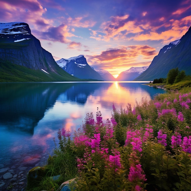Фото Величественный фьорд в норвегии