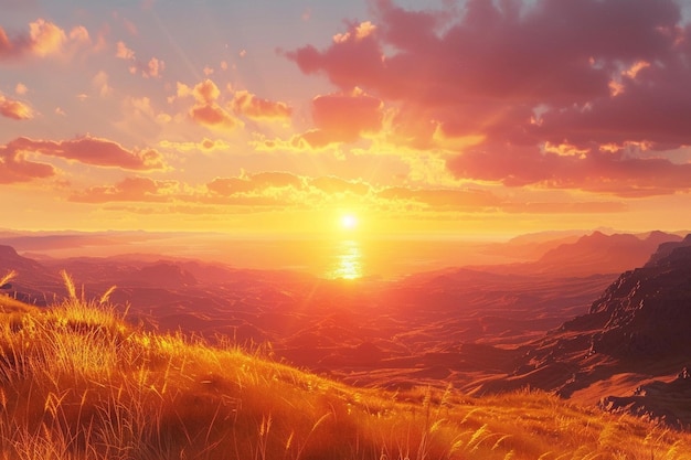 Фото Величественные заходы солнца над спокойными пейзажами