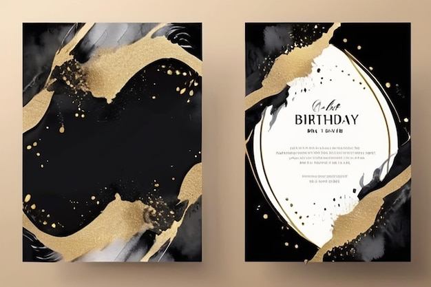 Фото Современный акварельный фон или элегантный дизайн открытки для приглашения на день рождения, свадьбы или меню