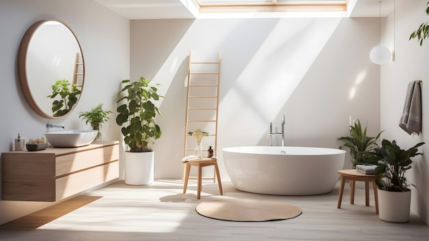 Foto moderne badkamer met vrijstaand ligbad
