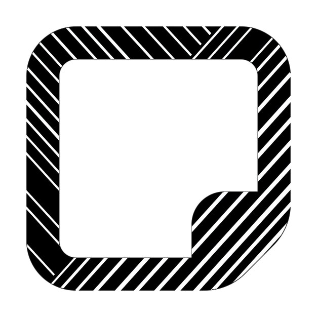 Foto icona adesiva di nota linee diagonali bianche e nere